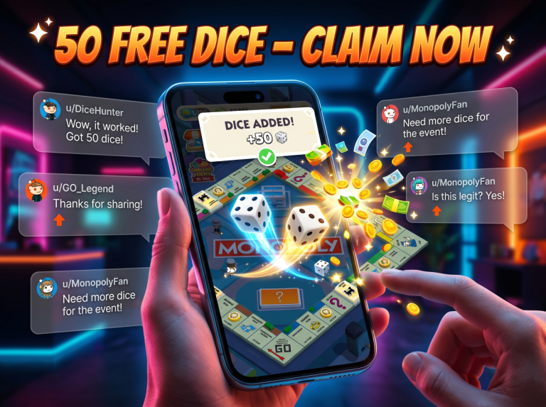 50 Free Dice Monopoly GO Reddit – Latest Working Links Guide